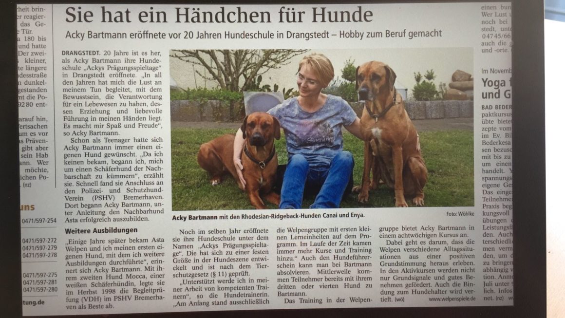 JUBILÄUM – 20 Jahre Hundeschule :-)